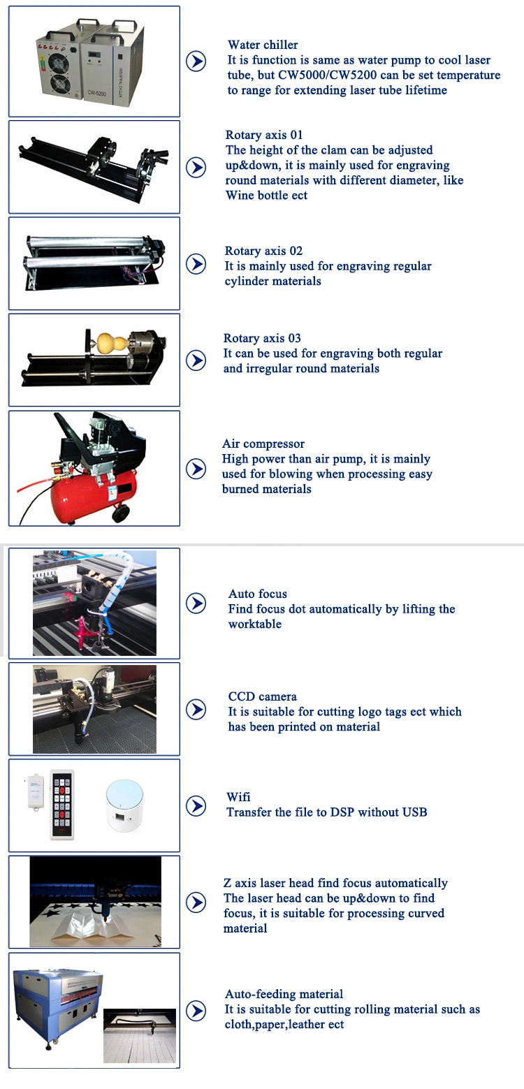 1290 1390 Reci Yongli Weiju Tube Acyrlic Wood Leather Glass CNC Laser Engraver Engraving Cutter Cutting Machine with Rotary Axis Attachment