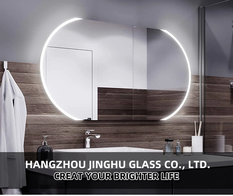 Jinghu Hotel Project LED Bathroom Mirror Bluetooth Speaker Multifunction LED Lighted Backlit Illuminated Bathroom Mirror